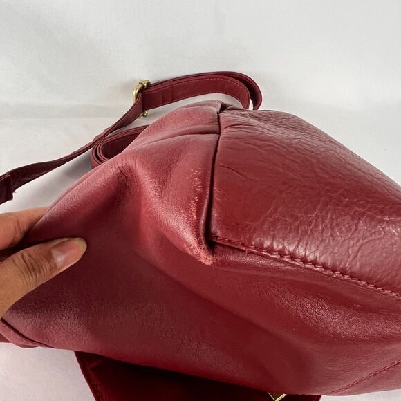 Great American Leather Works Wine Red 100% Cowhide Leather Shoulder/Crossbody - Picture 5 of 9